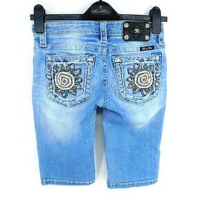Miss Me Bermuda Shorts Girls Size 14 Rhinestones Denim Jean Blue
